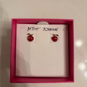 Betsey Johnson Apple earrings. New